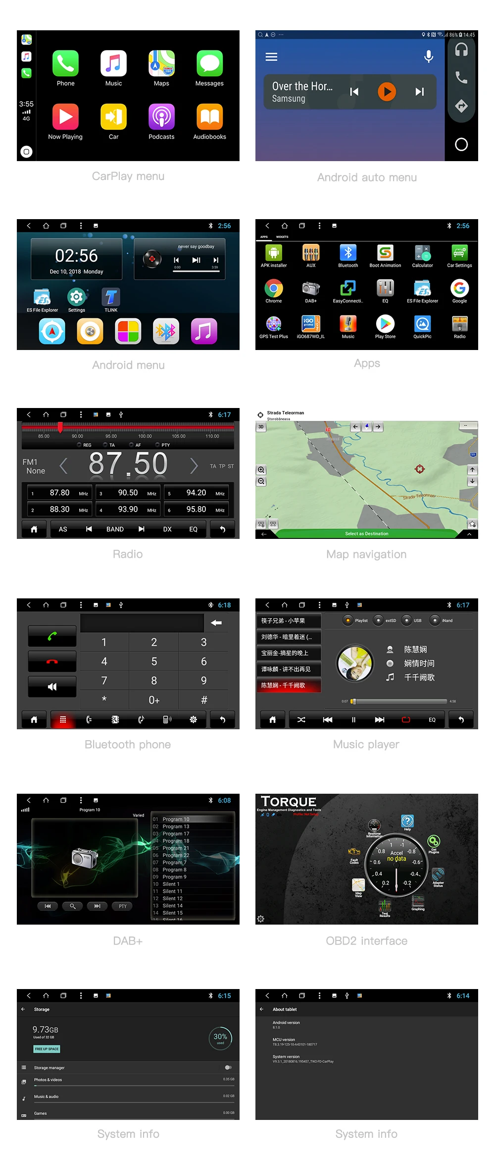 Excellent 10.1 Inch Android 8.1 2G+32G carplay Car GPS Navigation Head Unit Multimedia for Honda Civic 2004-2011 Stereo Bluetooth Radio 24