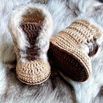 

Baby crochet boys Booties girls loafers angel army style first walker shoes model number YU007