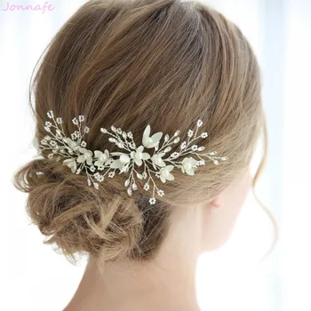 

Jonnafe Tiny beaded blossom Bridal Silver Color Hair Pins and Clips Charming Wedding Hair Piece Accessories Women Jewelry