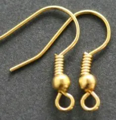 

OMH wholesale 100pcs golden silver black 5 colors choose metal earring hooks pendant 19mm Earrings Hoops Stud Drop DY34