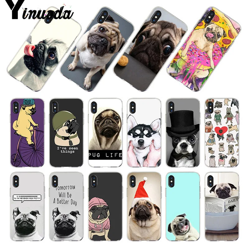 

Yinuoda For iphone 7 6 X Case Pug seen things dog Hat Reading Art Phone Case for iPhone 8 7 6 6S Plus 5 5S SE 5C 4S XR XS MAX