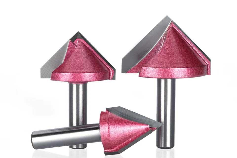 

1pc Shank 8mm V Type Slotting Cutter Router Bits For Wood Tungsten 3D Woodworking Trimming Cutter For Acrylic MDF PVC Wood