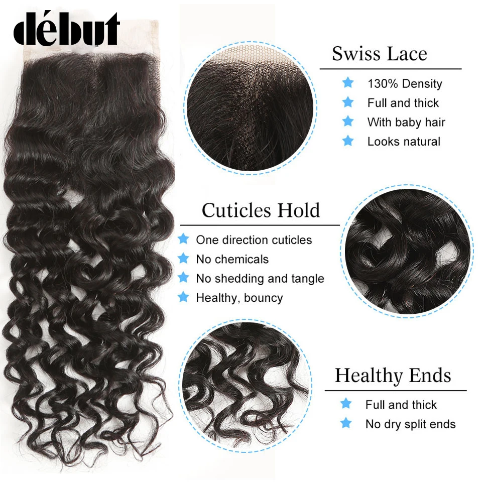 Debut Brazilian Hair Weave Bundles With Closure Non Remy Human Hair Water Wave 3 Bundles With Lace Closure Free Shipping Debut Brazilian Hair Weave Bundles With Closure Non Remy Human Hair Water Wave 3 Bundles With Lace Closure Free Shipping