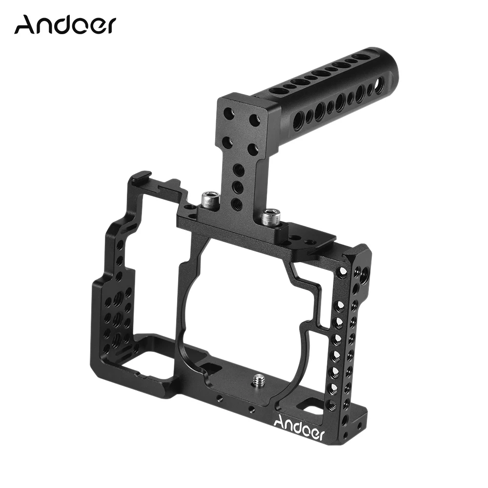 Andoer алюминиевый сплав камера клетка+ верхняя ручка+ стержень комплект базовой плиты Видео решений стабилизатор системы для sony A7/A7R/A7S камера - Color: Camera Cage Kit