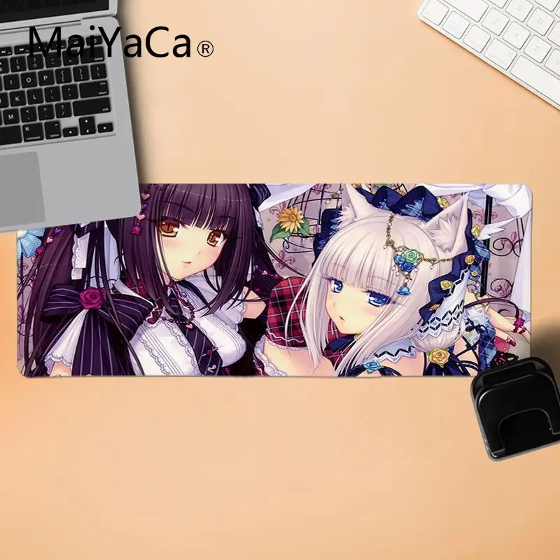 MaiYaCa милые девушки Chocola Nekopara уникальная настольная панель коврик для игровой мыши Удобная мышка коврик игровая защелка для мыши - Цвет: LockEdge 30X90cm