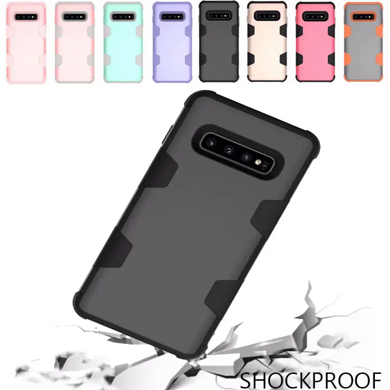 

360 Shockproof full Protect Cover Hybrid TPU+Rubber Hard Rugged Armor Heavy Duty Phone Case For Galaxy S9 S8 Plus S10 Plus Lite