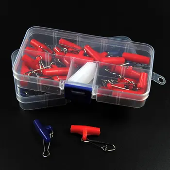 

20pcs/box Fishing Tackle Accessory Large Size Lead Wheigt / Sinker Slide Clip Snap for Fishing Rig Blue Red Color