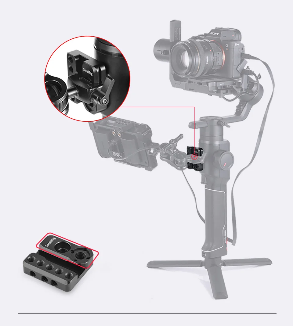 SmallRig DSLR камера Монтажная пластина для Moza Air 2 Gimbal особенность с Arri определения отверстий Nato Rail DIY аксессуары Rig BSS2319