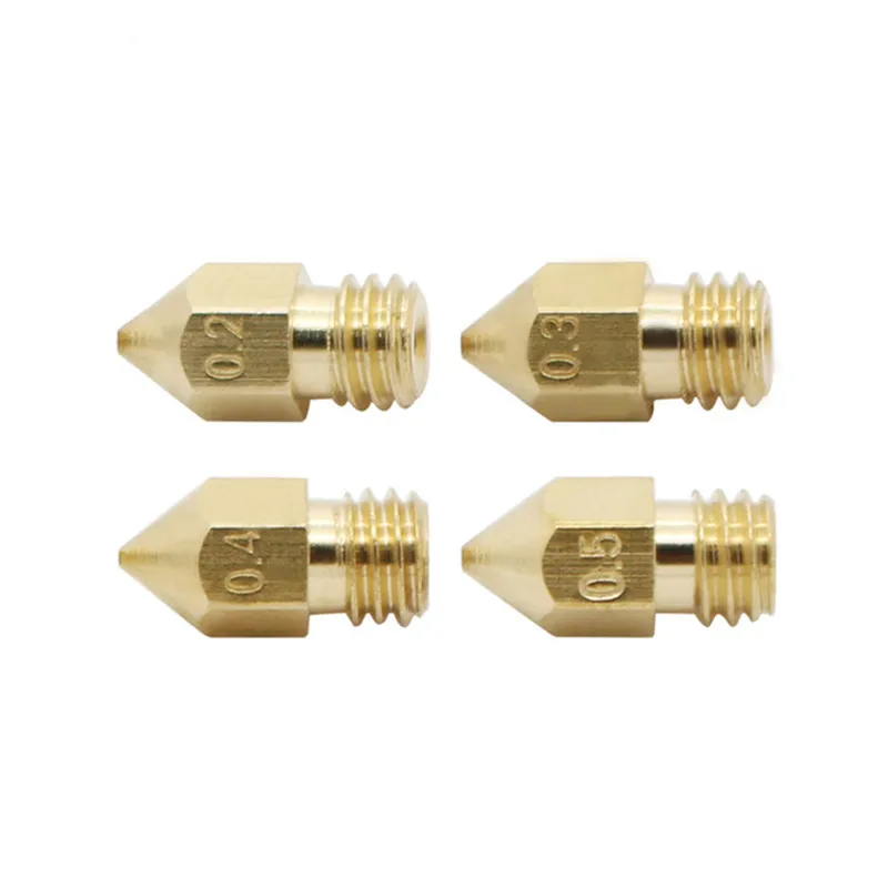 MK8 فوهة ل 3D طابعة MK7 الفوهات 0.2 0.3 ملليمتر 0.4 ملليمتر 0.5 ملليمتر النحاس صالح ل اندر 3 السلس شكل مع حروف 3D طابعة أجزاء