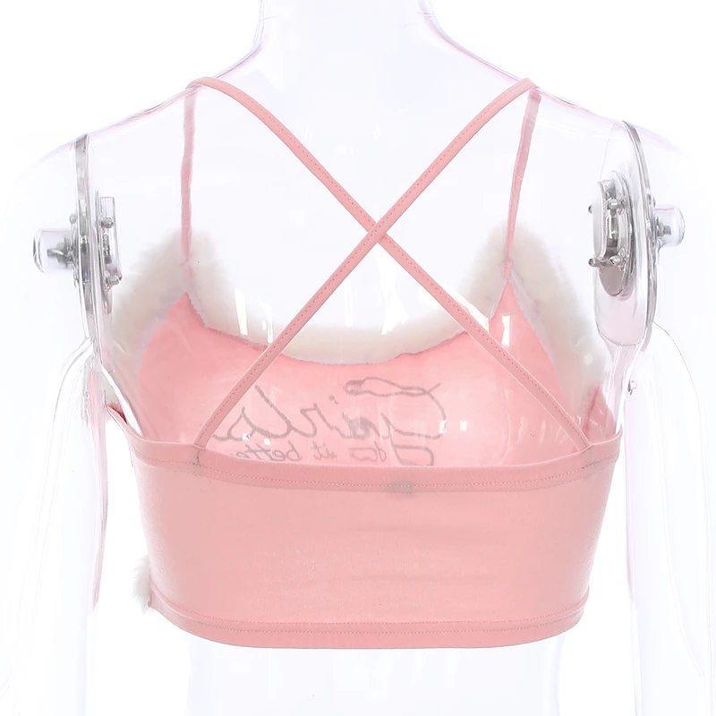 Милый укороченный топ без косточек с открытыми плечами, женский розовый сексуальный топ с открытой спиной, рубашка в Корейском стиле, накрест-накрест, кавайный летний топ на бретелях