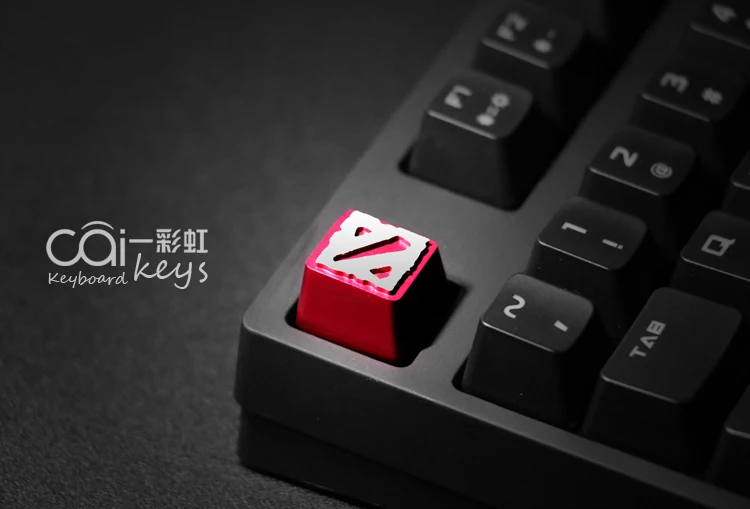 1 шт. алюминиевый сплав механическая клавиатура ключ крышка металлический брелок для Overwatch Dota2 - Цвет: DOTA 2