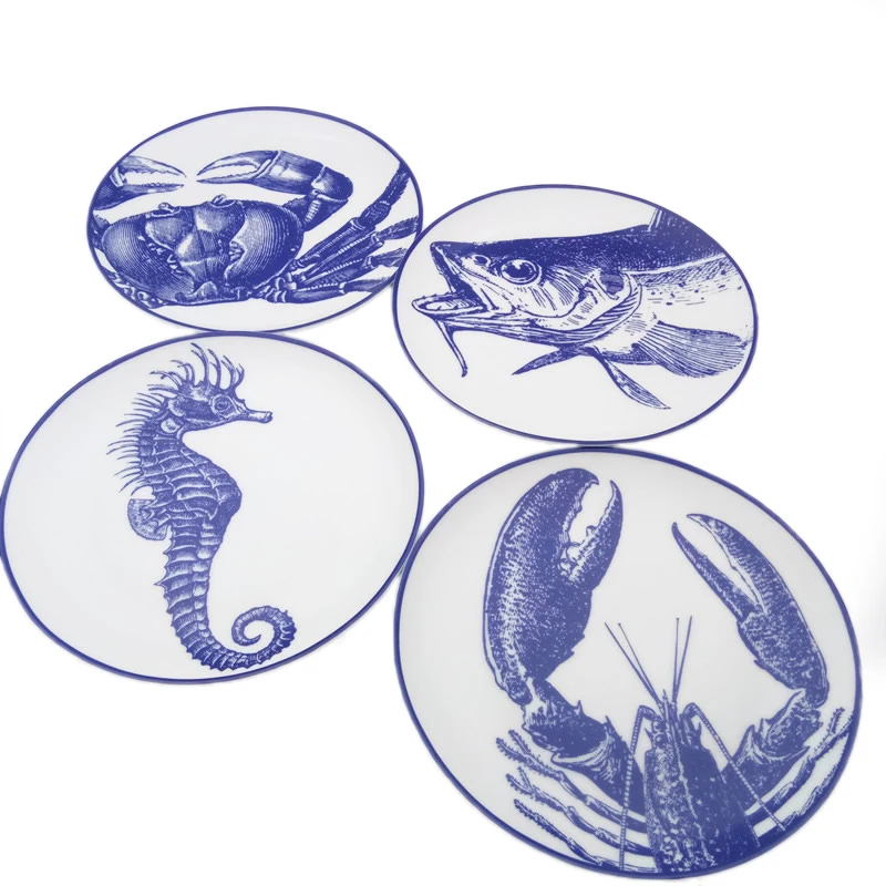 Creative Fancy Ceramic Ocean Collection Dishes Plates Seafood Hand ...