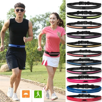 

Mnycxen 2019 Waist Pack Men Women Double Pocket Waterproof Phone Belt PU Small Bag For Traveling Running Sport Fanny Pack A20