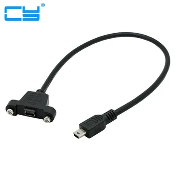 

Panel Mount Type Mini USB 5Pin Male to Female Extension Adapter Cable with Screws 30cm 1ft 50cm