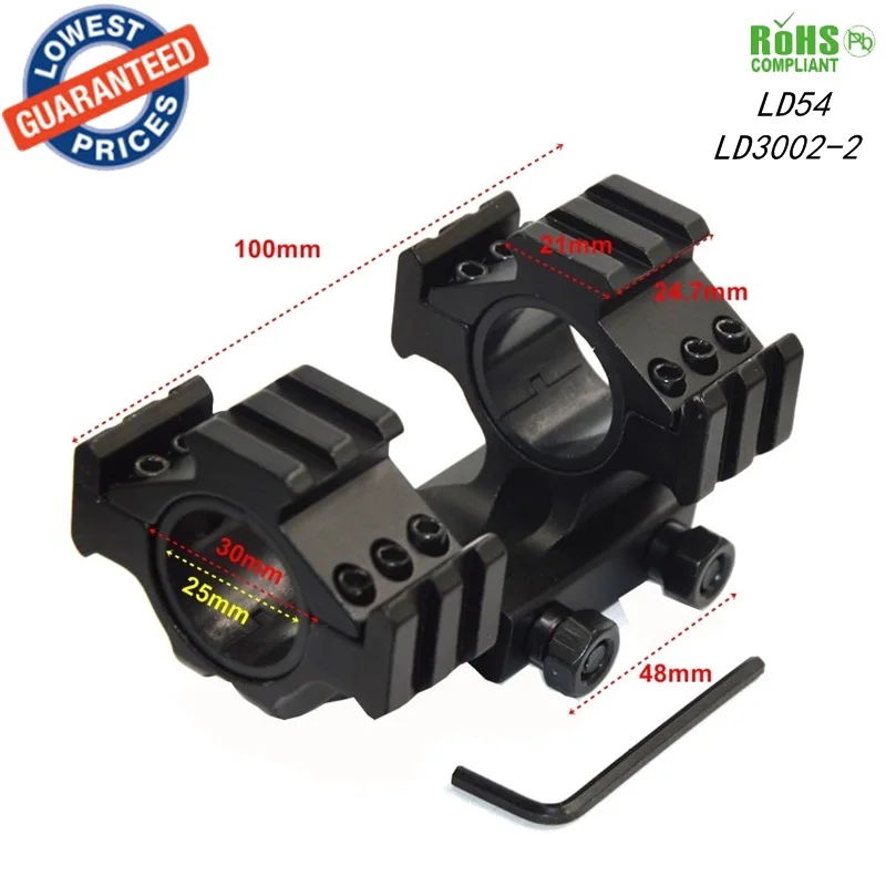 

1PC LD54 gun rail mounts Dual Ring 25mm/30mm tactical hunting mounts 21mm Scope Mount fit for Rifle Scope Hunting