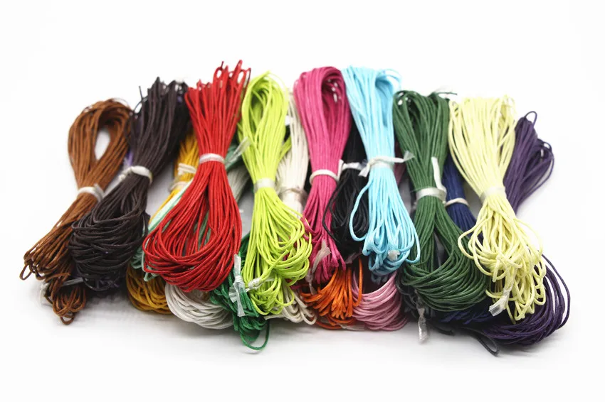 200 Meters Mixed Color Waxed Cotton Beading Cord 1mm Bracelet Necklace accessories 20 Color Jewelry decorative