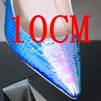 Брендовые женские туфли из лакированной кожи летние босоножки женские туфли на высоком каблуке с острым носком женские туфли-лодочки - Цвет: yinshe 10CM
