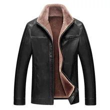 Новая мода осень зима мужская Толстая теплая кожаная куртка из искусственного меха мужская кожаная куртка мужская куртка из искусственной кожи пальто Верхняя одежда