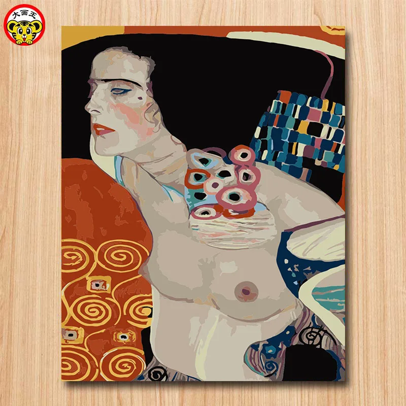 Картина по номерам художественная краска по номерам Kiss_ gustav klimt DIY украшение для дома для гостиной DIY цифровая картина маслом на стене - Цвет: 86026