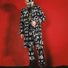 S-6XL! Высококачественная Мужская одежда большого размера певица DJ большое имя шоу в черном и белом английском длинном костюме