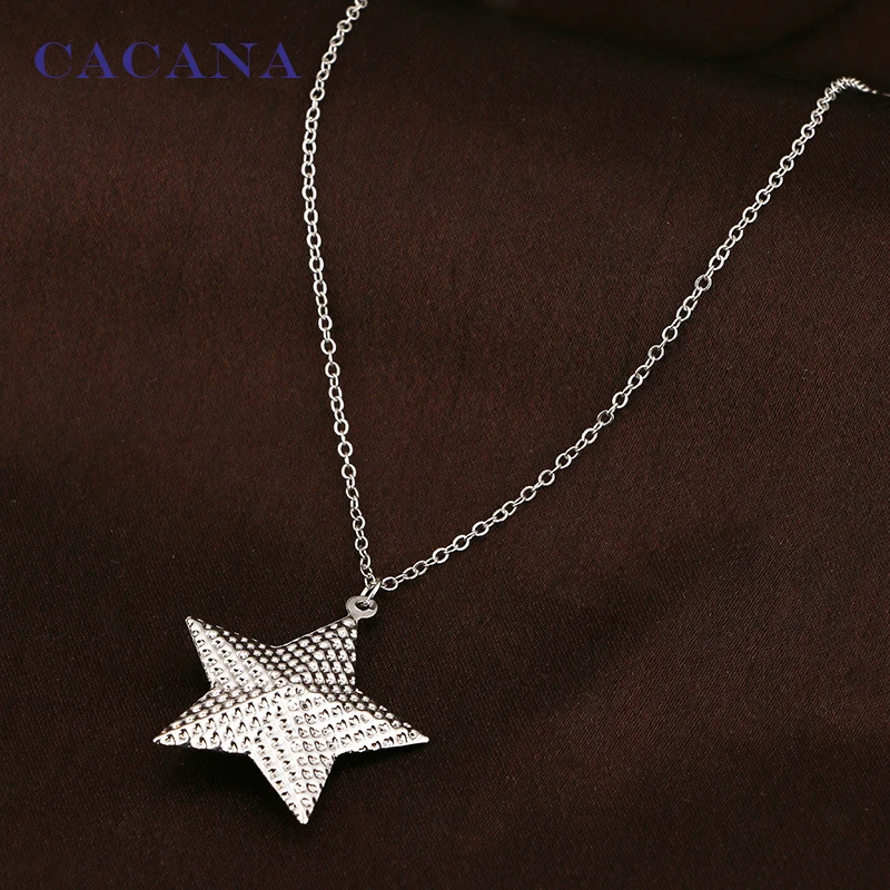 CACANA Necklace 2 Colors Star Pendant Necklaces For Women Chokers Necklace Wholesale Jewelry Bijouterie N35