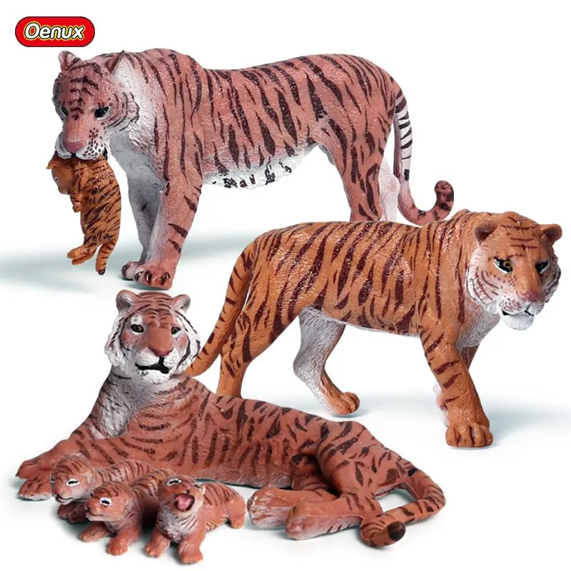 Oenux Original Savage Tigers Lions Wild Animal Action Figure Tiger Cub