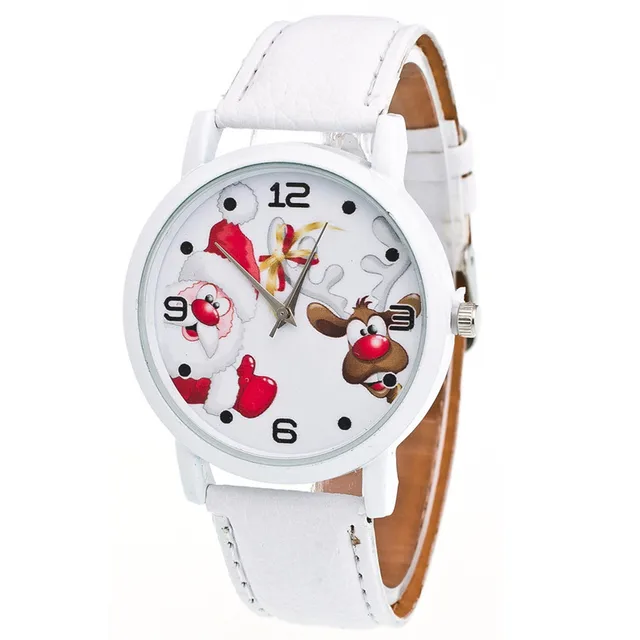 Fashion Women's Watch Christmas Elderly Pattern Leather Band Analog Quartz Vogue Fashion Women's Watch Christmas Elderly Pattern Leather Band Analog Quartz Vogue