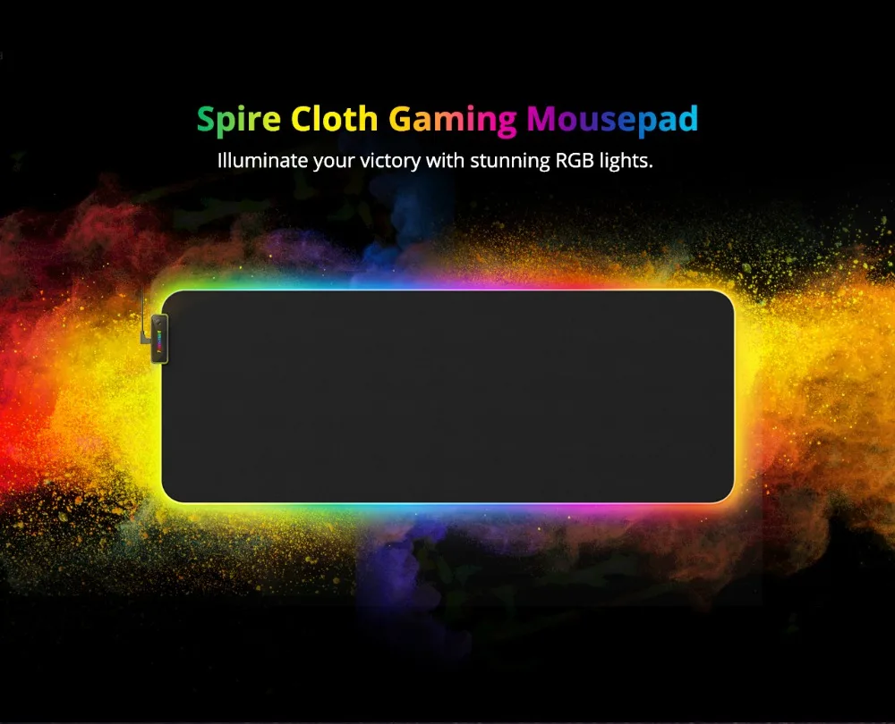 Tronsmart Spire Large Mouse Pad Gaming Mouse Pad Gamer RGB Compupter Mouse Pad with Soft Cloth Surface, Non-slip,Waterproof 01