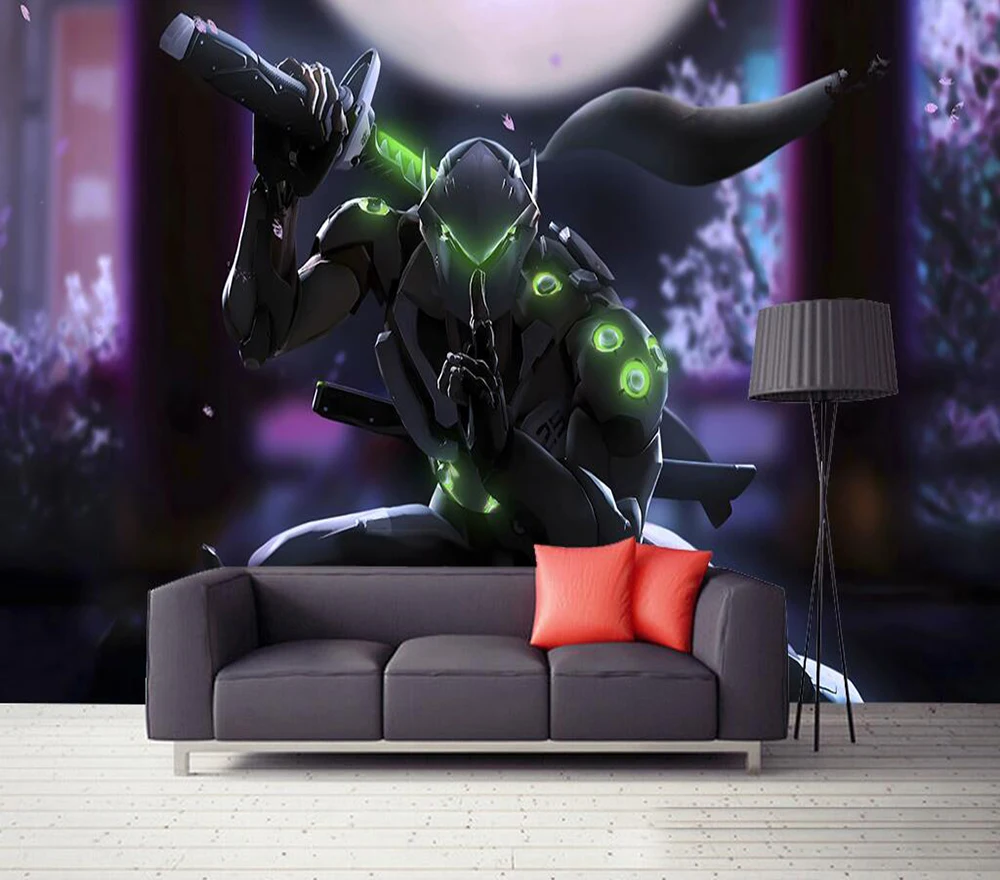 Декоративные обои Overwatch Genji настенная живопись|Тканевые и текстильные обои| |
