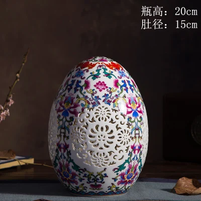 Роскошный китайский стиль дворец восстановление древних способов Цзиндэчжэнь пирсинг белые керамические художественные вазы для украшения цветов - Цвет: 4