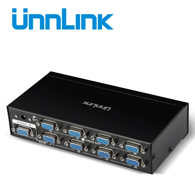

Unnlink VGA Splitter 1X8 FHD 1080P@60Hz 1 VGA Signal Input 8 VGA Output 1*8 VGA Splitters for computer laptop desktop projector