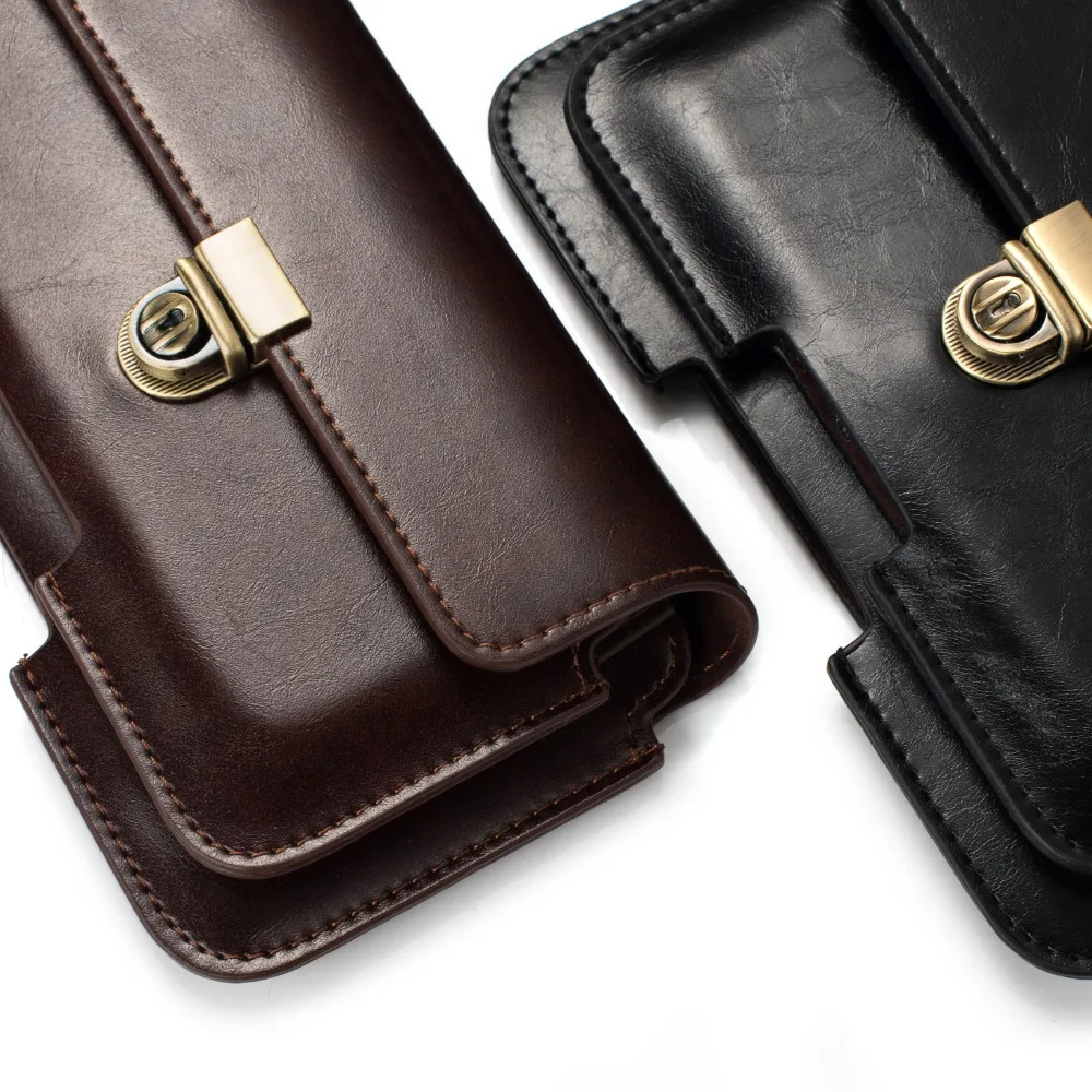 

Case For Asus Zenfone Max Pro (M1) ZB601KL New Men Belt Clip Holster PU Leather Pouch Double waist bag Original Phone Cover