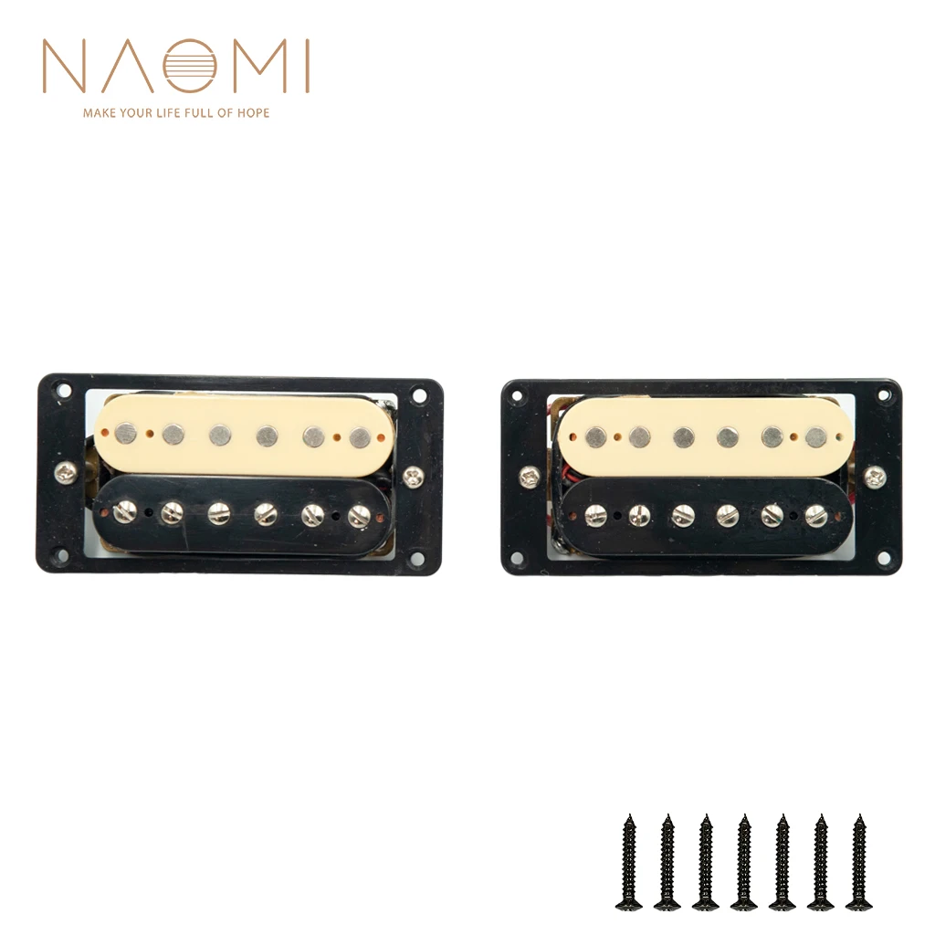 

NAOMI 2 PCS Guitar Pickup Zebra Faced Humbucker Double Coil Electric Guitar Pickups 50/52mm Guitar Accessories New