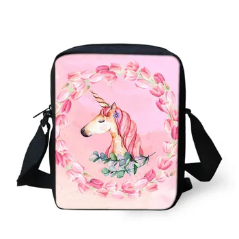 

ThiKin Vintage Unicorn Printing Girls Messenger Bag Child Sling Bags Student Crossbody Bag Kids Lovely Designer Handbag