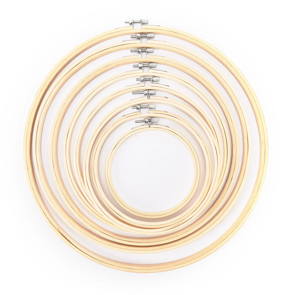 

10-40cm Wooden Frame Hoop Circle Embroidery Round Machine Bamboo For Cross Stitch Hand DIY Household Craft Sewing Needwork Tool