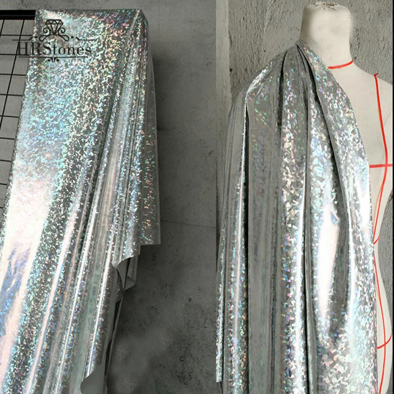 Упругая Иллюзия высокого класса Лазерная ТПУ дизайнерская ткань тонкий срез цветная клетчатая модная ткань