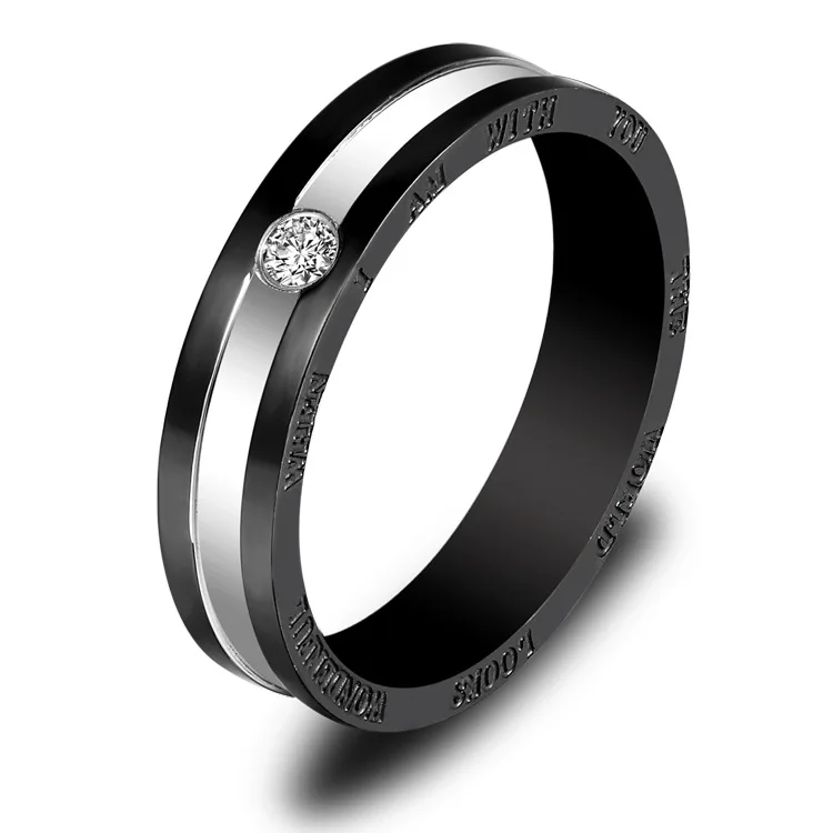 Classic Wedding Ring For Women Men Gold Color Stainless Steel Couple Ring For Engagement Jewelry