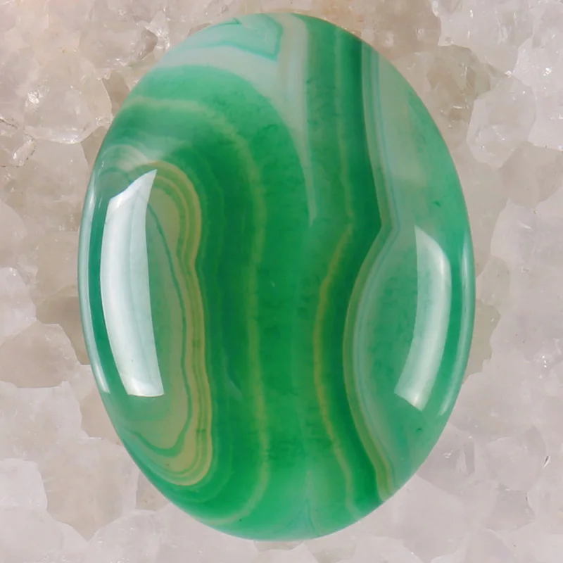 

40x30MM Green Veins Carnelian Stone Oval Cabochon CAB GEM Jewelry For Gift Making 1PCS H099