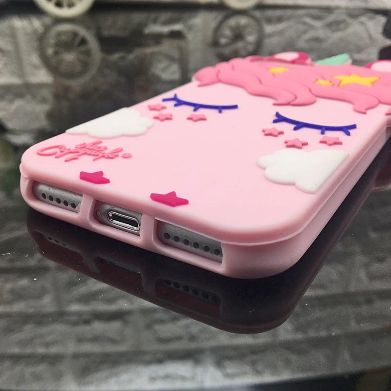 3D Cute Cat Unicorn Dog Rubber Case For iPhone 7 6 6S Plus 5s SE Soft Silicone Cartoon Cover Back For iPhone 8 7 6S 5S X Capa (25)