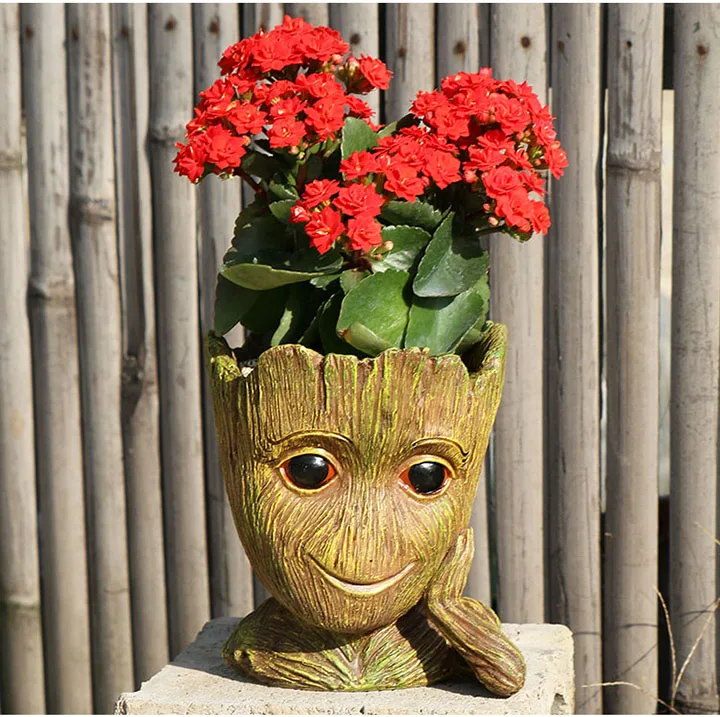 YeFine мультфильм ребенок Грут сад цветочный горшок украшения для балкона кашпо горшок бонсай-суккулент горшки смолы