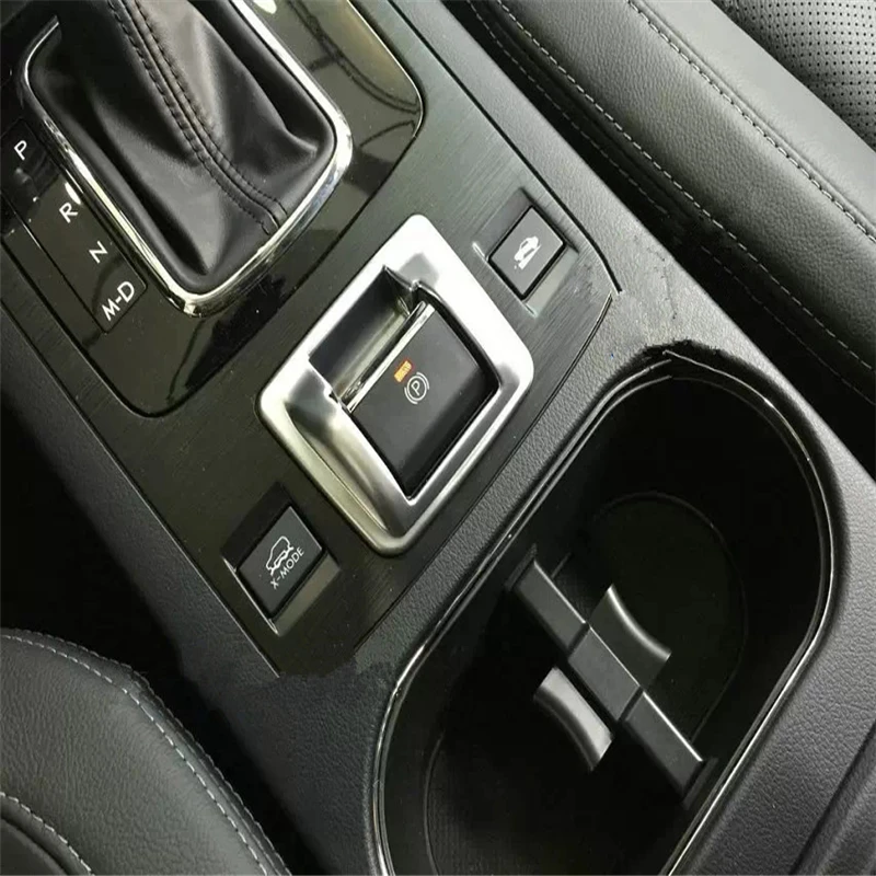

WELKINRY car auto cover For Subaru Outback 2014 2015 2016 2017 ABS chrome electronic parking handbrake e-brake button knob trim