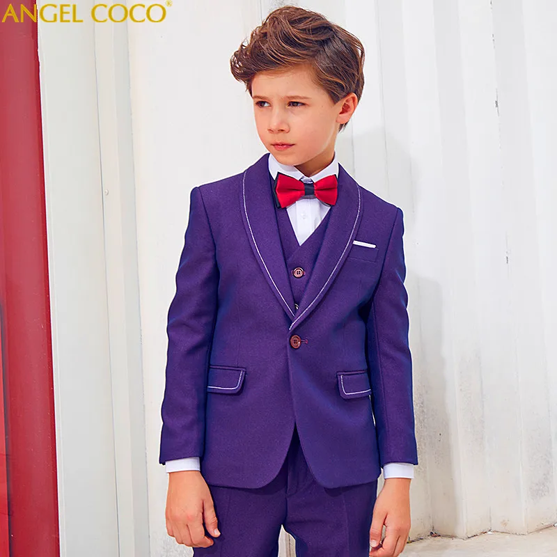 “ Ternos para Casamentos Blazer Meninos Azul Marinho Brilho