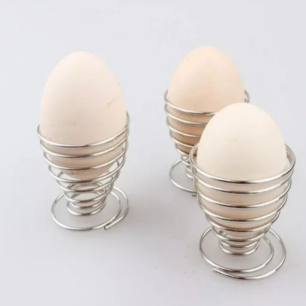 Для завтрака, для кухни вкрутую металлическая подставка для яйца спираль пружинный держатель Подставка для яйца
