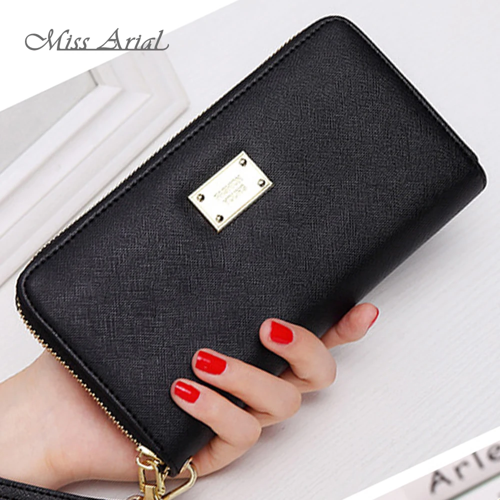 

2018 FASHION CASUAL LONG ZIPPER WOMAN WALLET CROSS PATTERN PU LEATHER WOMEN WALLETS LADY PHONE POCKET FEMALE CARD HOLDER PURSES