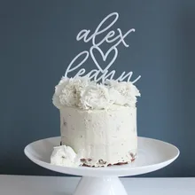 Свадебный торт Топпер Персонализированные фамилия пары торт Топпер невесты мальчишник аксессуар для кекса поставки