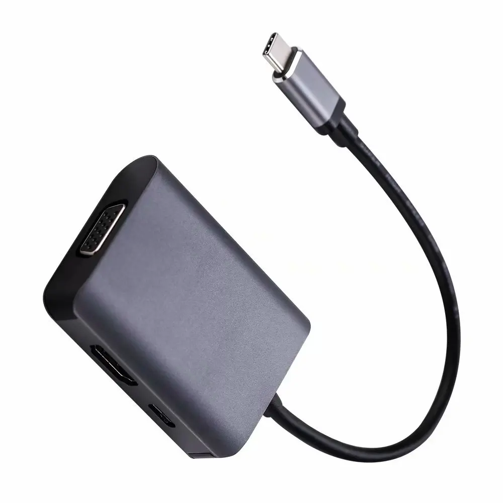 3 в 1 тип-c USB-C концентратор комбинированный тип-c к HDMI/VGA/PD док-станция Многофункциональный