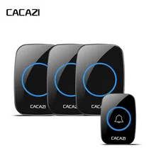 CACAZI New Wireless Doorbell Waterproof 300M Remote EU AU UK US Plug Door Bell Chime 110V 220V battery 1 transmitter 3 receivers