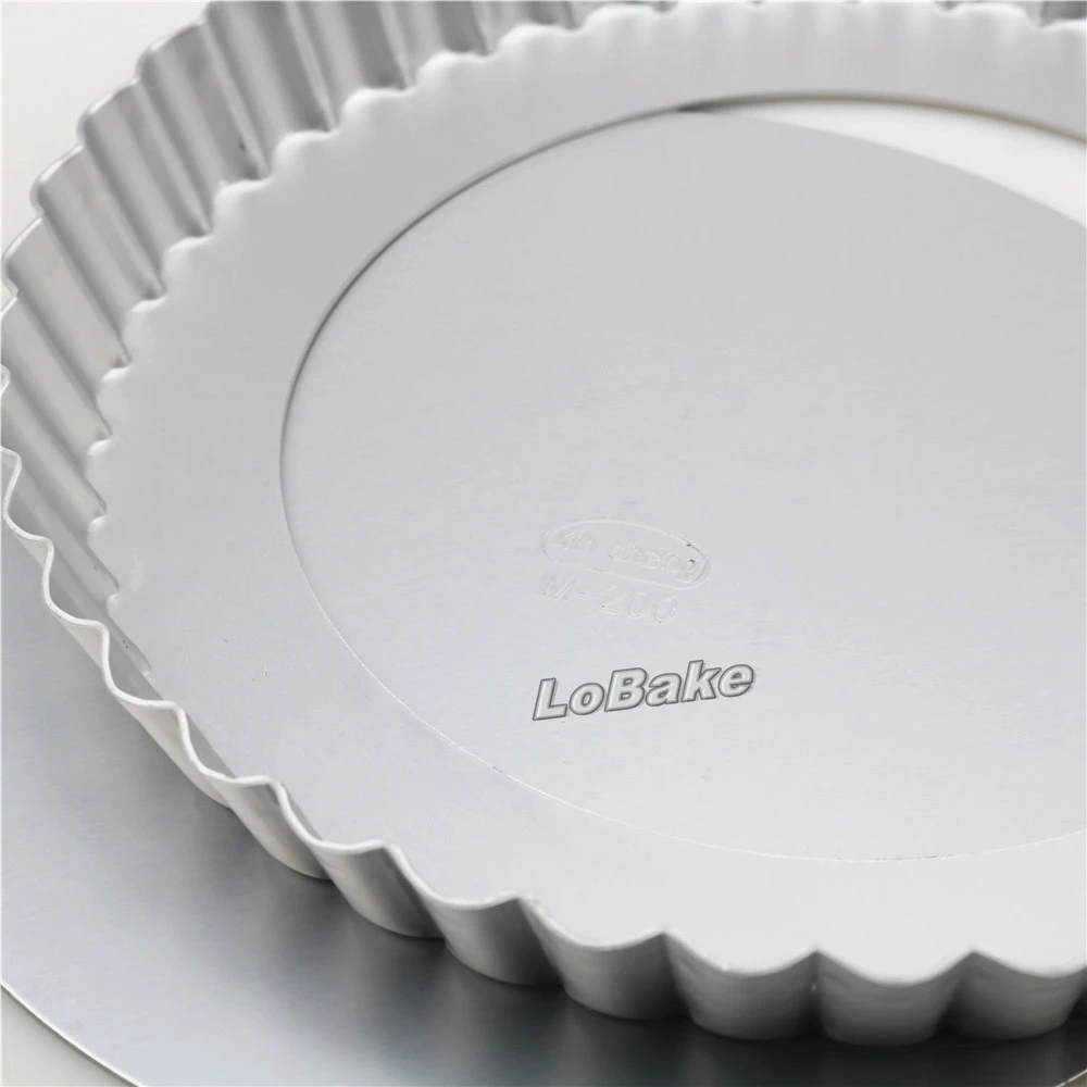 8 inches loose-bottom aluminium alloy round flower wavy side pie pan pizza stone pancake cheesecake mold chrysanthemum disk