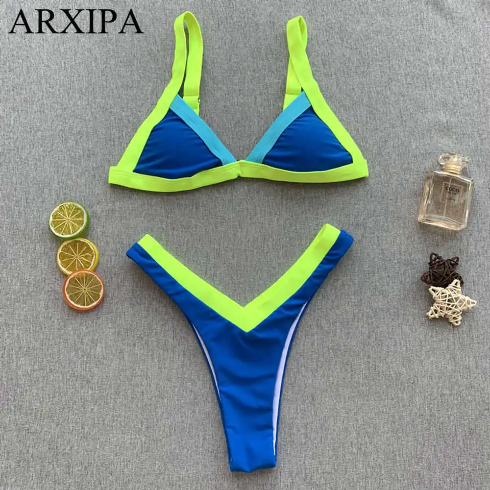 2021 ARXIPA 2019 High Cut Sexy Bikini Set Mini Fused Women Swimwear