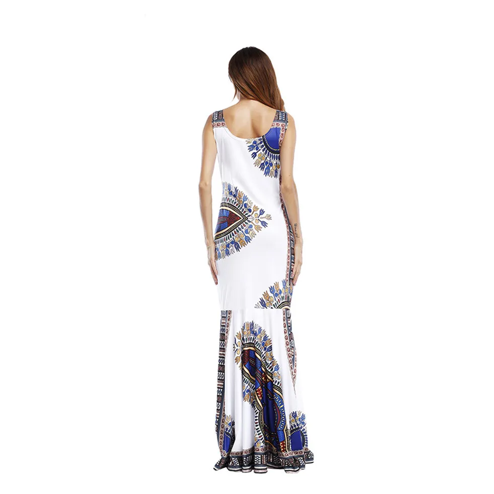 Summer Folk African Dress 2017 Print Pencil Bodycon Long Maxi Work Dresses Women Mermaid Sleeveless O Neck Casual Party Dress (18)